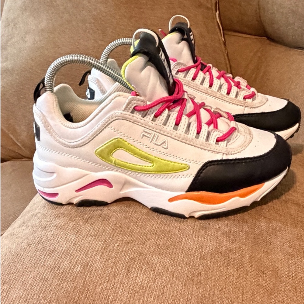 Fila Ray Tracer White Black Multi Color Chunky Sneakers Womens 8 5FM00650-133 - Picture 12 of 15